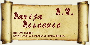 Marija Miščević vizit kartica